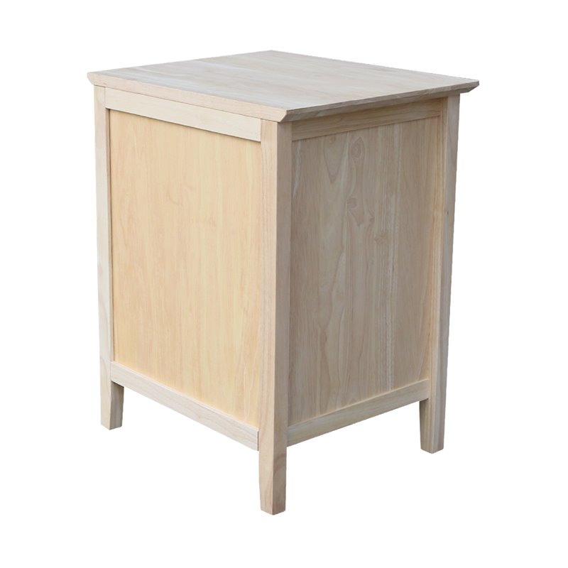 International Concepts Unfinished Solid Wood Nightstand with 3 Drawers