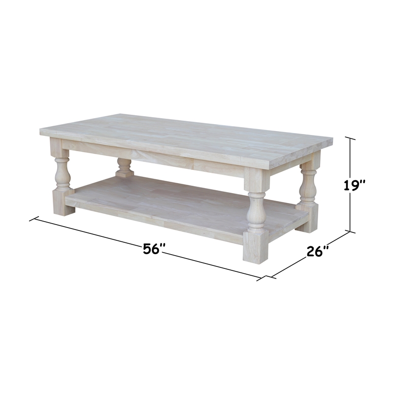 International Concepts Tuscan Coffee Table  Unfinished
