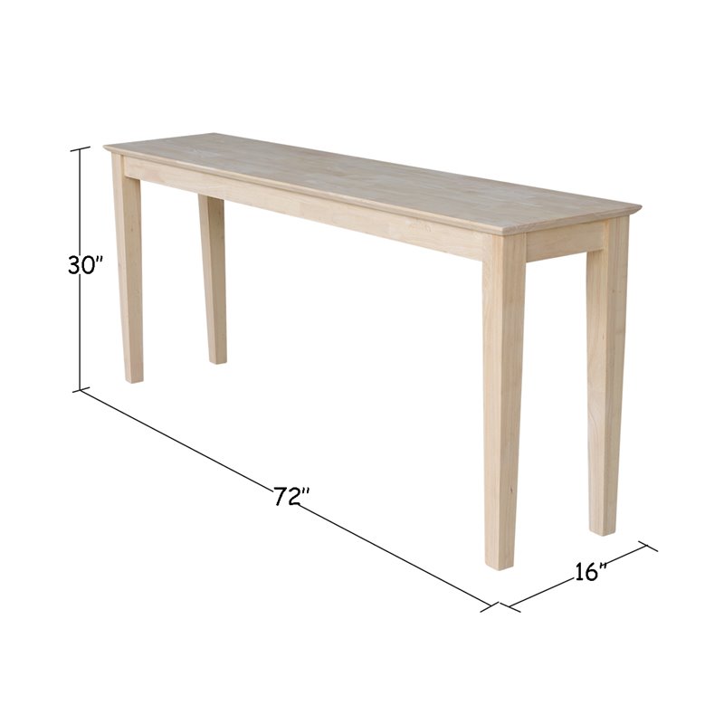 International Concepts Shaker Console Table - Extended Length-72