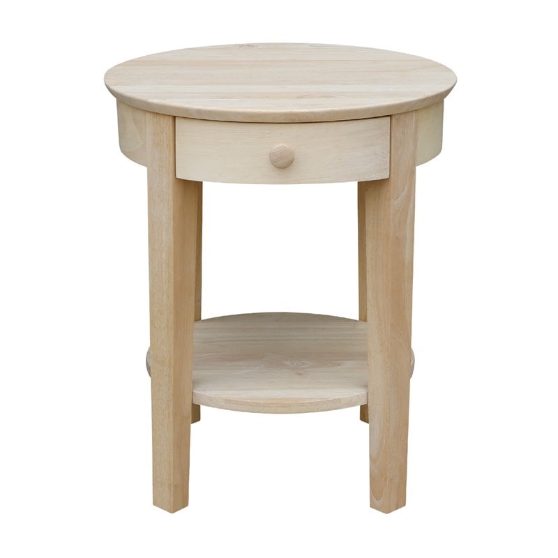 International Concepts Solid Wood Philips End Table - Natural Unfinished