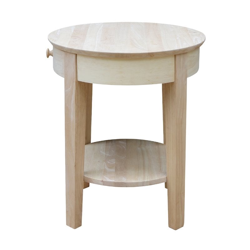 International Concepts Solid Wood Philips End Table - Natural Unfinished