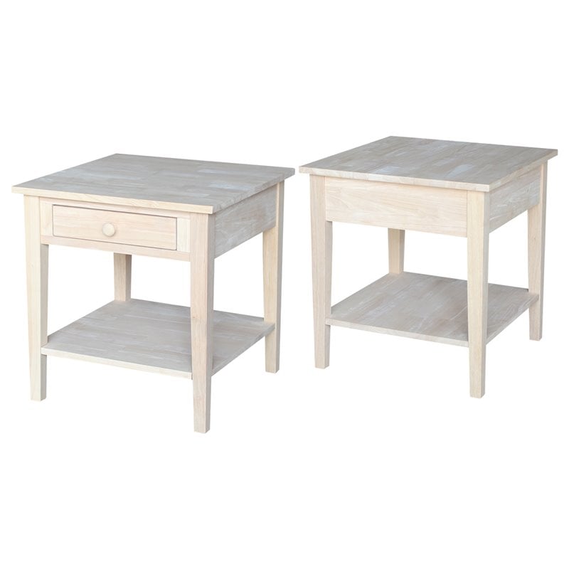 International Concepts Spencer End Table  Unfinished