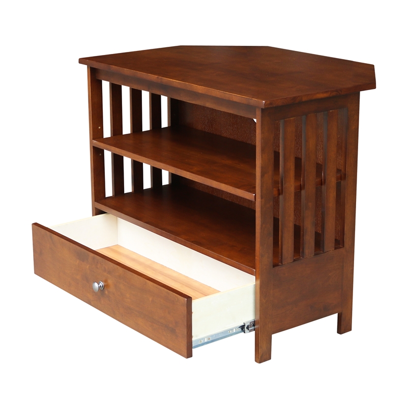 International Concepts Mission Corner TV Stand in Brown