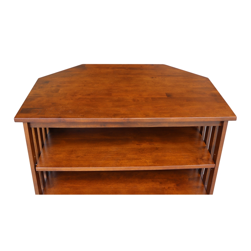 International Concepts Mission Corner TV Stand in Brown