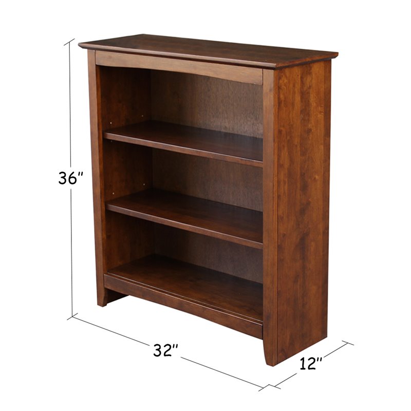 International Concepts Solid Wood Shaker Bookcase - 36