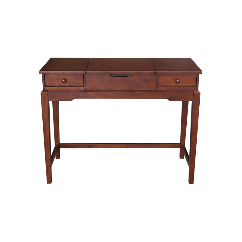 International Concepts Solid Wood Vanity Table in Espresso