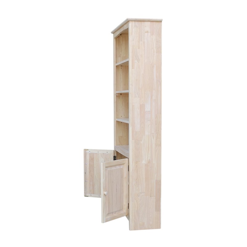 International Concepts Solid Wood 72 Inch Unfinished Shaker Bookcase