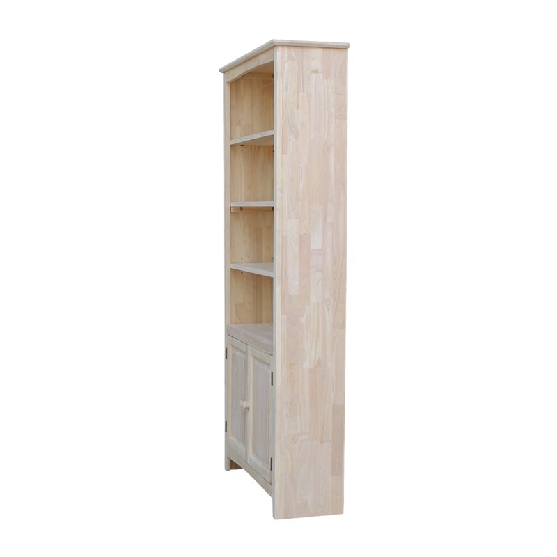 International Concepts Solid Wood 72 Inch Unfinished Shaker Bookcase