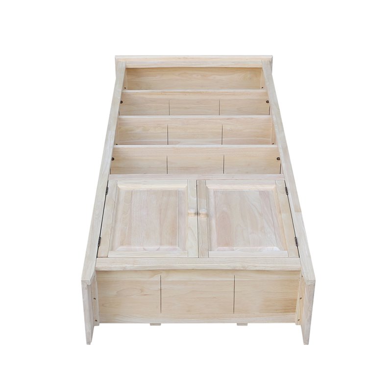 International Concepts Solid Wood 72 Inch Unfinished Shaker Bookcase