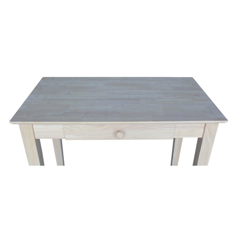 International Concepts Solid Wood Writing Table  Unfinished