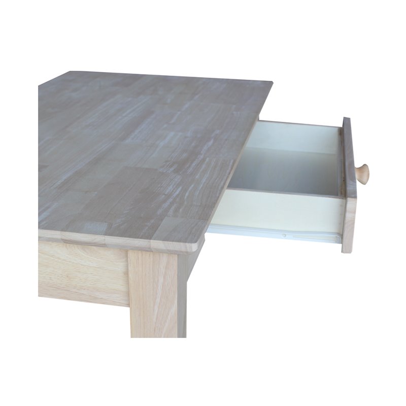 International Concepts Solid Wood Writing Table  Unfinished