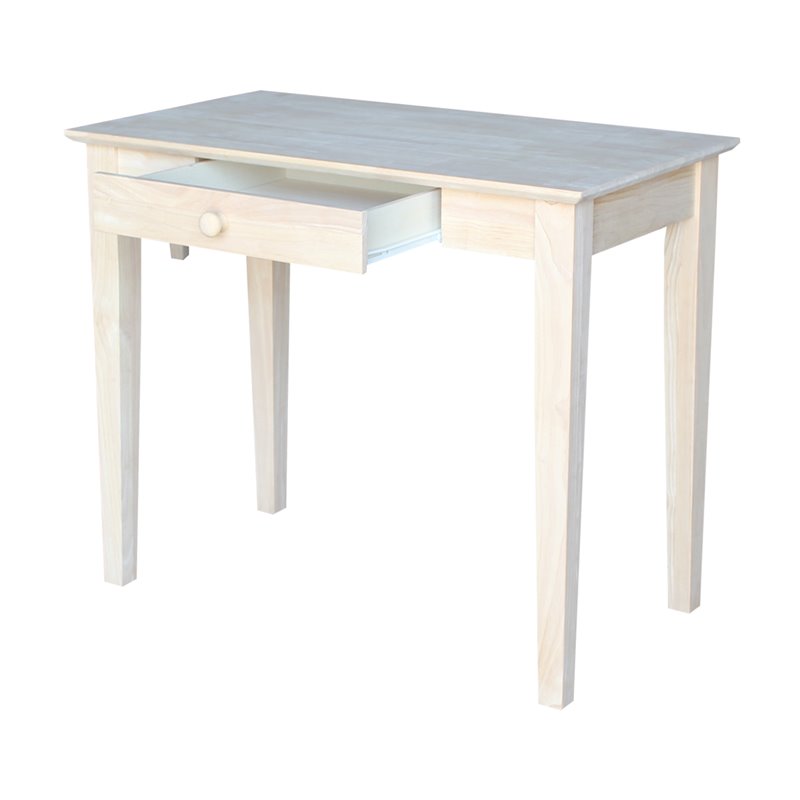 International Concepts Solid Wood Writing Table  Unfinished