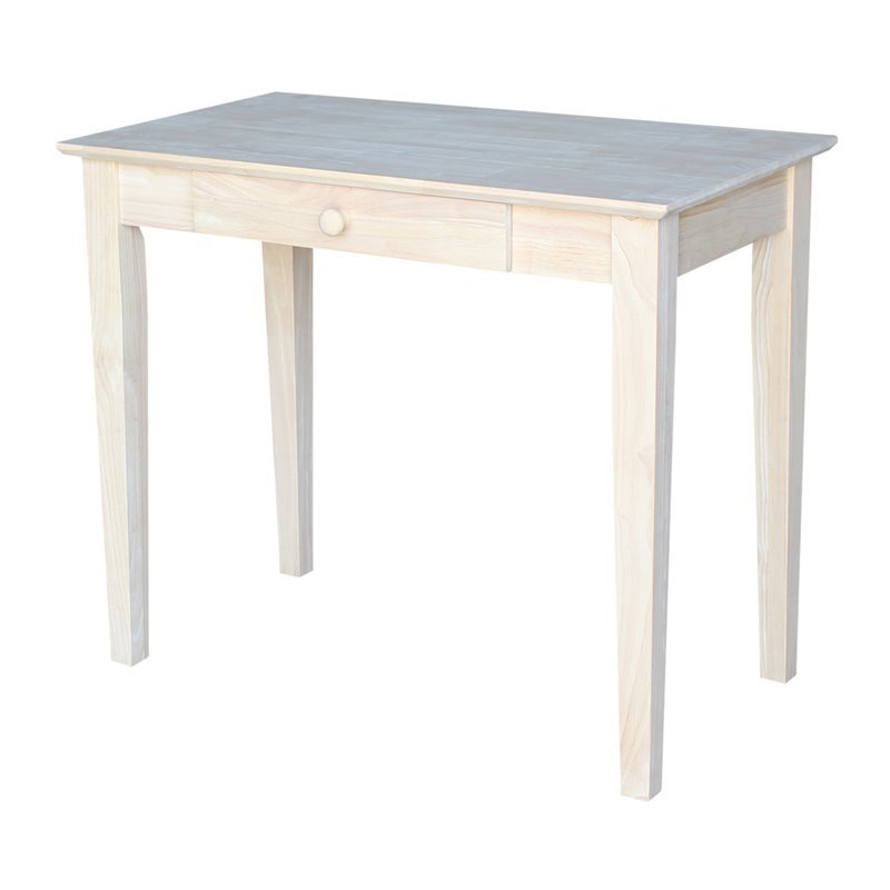 International Concepts Solid Wood Writing Table  Unfinished