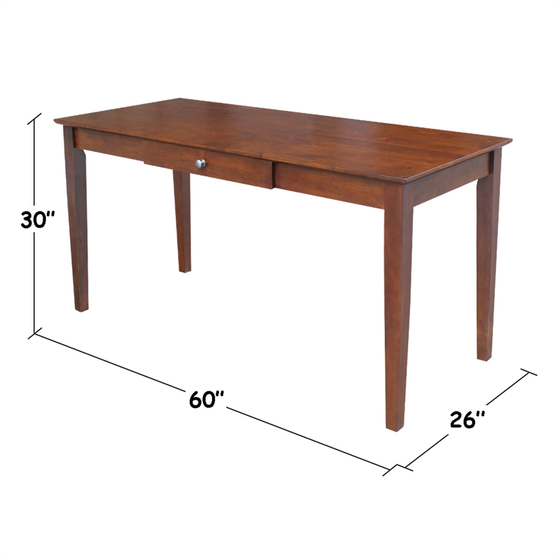 International Concepts 1 Drawer Large Writing Desk in Espresso