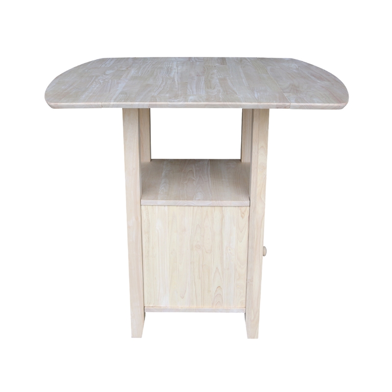 International Concepts Dual Drop Leaf Bistro Table - Bar Height - With Storage