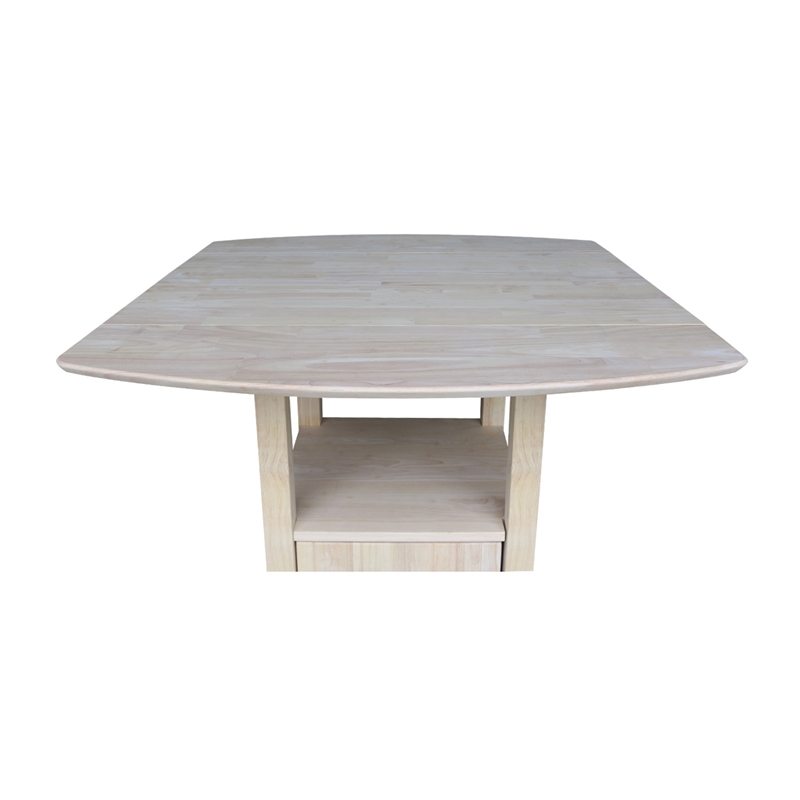 International Concepts Dual Drop Leaf Bistro Table - Bar Height - With Storage