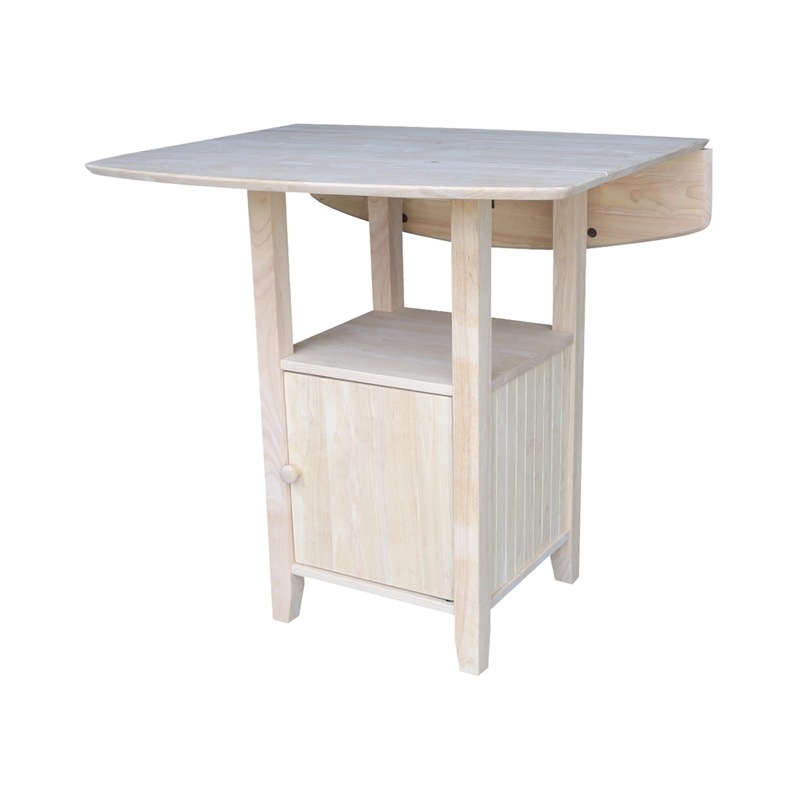 International Concepts Dual Drop Leaf Bistro Table - Bar Height - With Storage