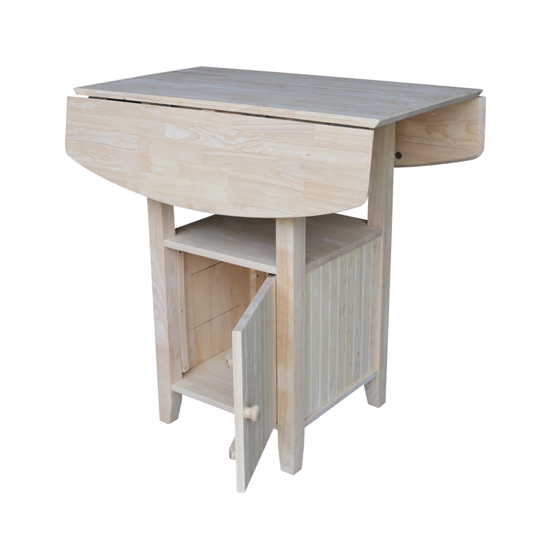 International Concepts Dual Drop Leaf Bistro Table - Bar Height - With Storage