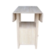 International Concepts Dual Drop Leaf Bistro Table - Bar Height - With Storage