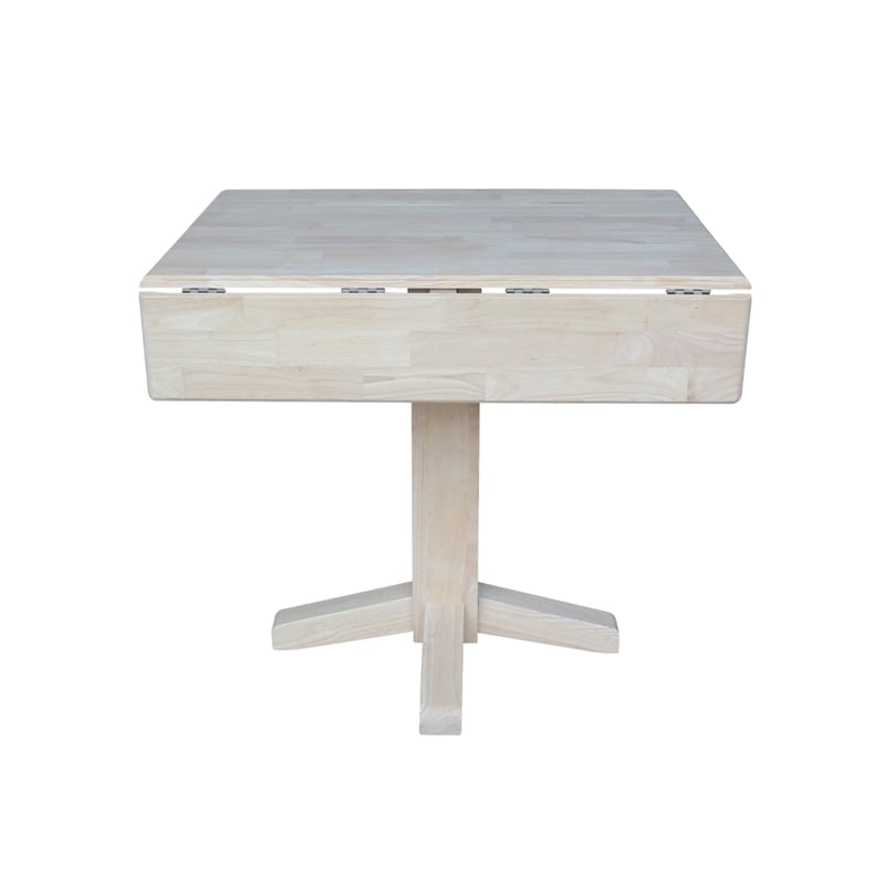 International Concepts Solid Wood Dual Drop Leaf Dining Table - Unfinished