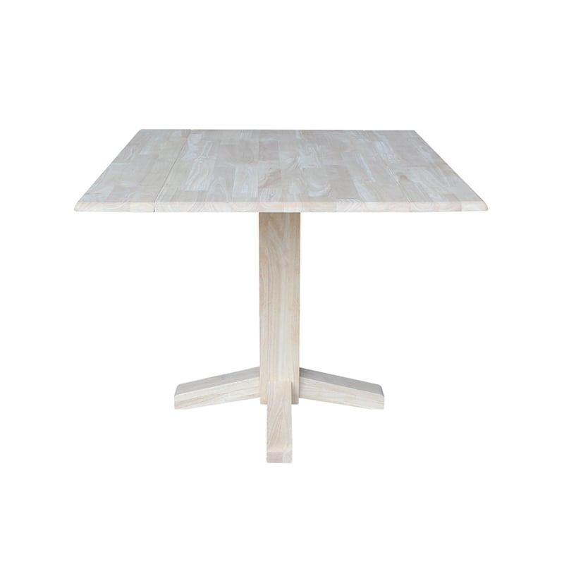 International Concepts Solid Wood Dual Drop Leaf Dining Table - Unfinished