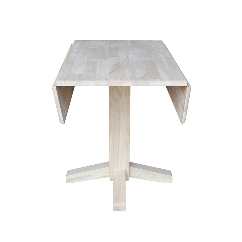 International Concepts Solid Wood Dual Drop Leaf Dining Table - Unfinished