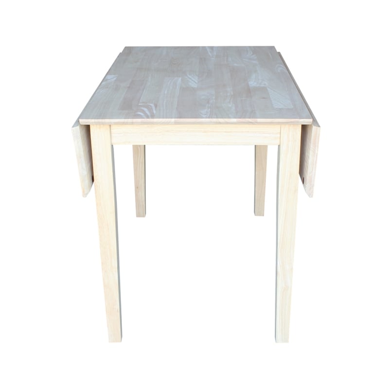 Unfinished Solid Wood Dual Drop Leaf Dining Table - Square
