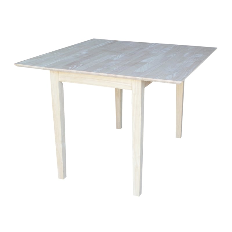 Unfinished Solid Wood Dual Drop Leaf Dining Table - Square