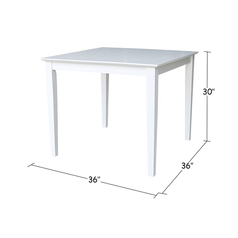 International Concepts Solid Wood Top Table - Dining Height - in White