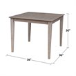 International Concepts Solid Wood Top Table - Dining Height in Washed Gray Taupe