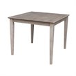 International Concepts Solid Wood Top Table - Dining Height in Washed Gray Taupe