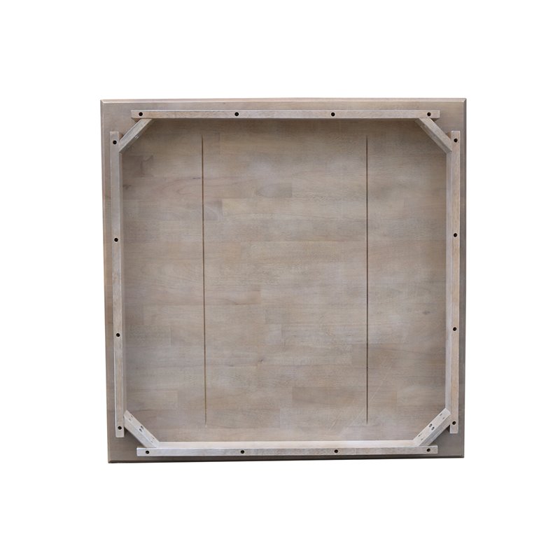 International Concepts Solid Wood Top Table - Dining Height in Washed Gray Taupe