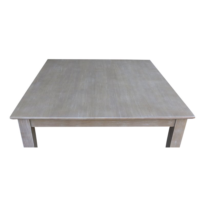 International Concepts Solid Wood Top Table - Dining Height in Washed Gray Taupe