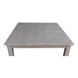 International Concepts Solid Wood Top Table - Dining Height in Washed Gray Taupe