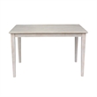 30x48 Solid Wood Dining Table With 4 Emily Chairs in Washed Gray Taupe
