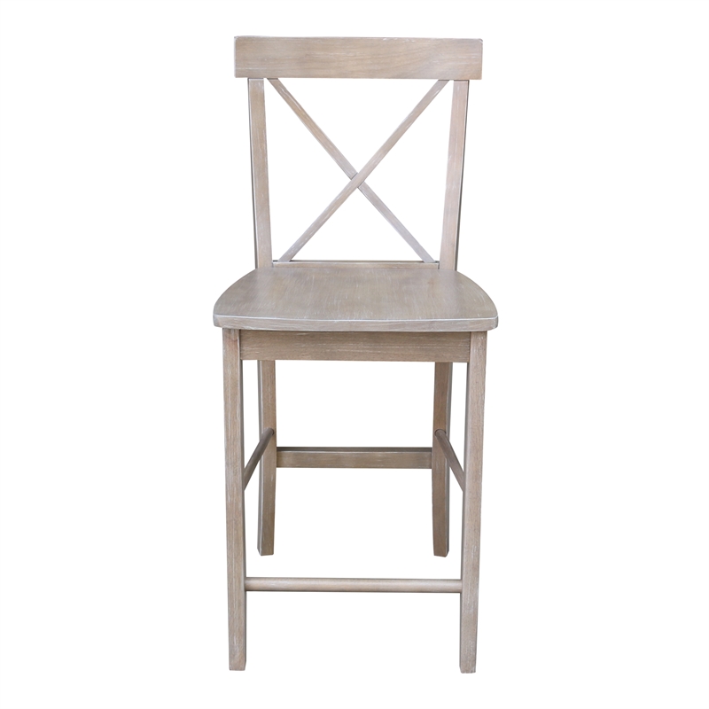 30X48 Counter Height Dining Table With 4 Counter Height Stools-Washed Gray Taupe