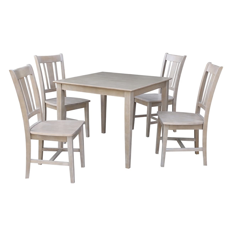 International Concepts 36X36 Dining Table With 4 San Remo Side Chairs