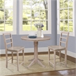International Concepts 3 Piece Pedestal Counter Height Dining Set