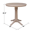 International Concepts 3 Piece Pedestal Counter Height Dining Set