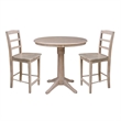 International Concepts 3 Piece Pedestal Counter Height Dining Set