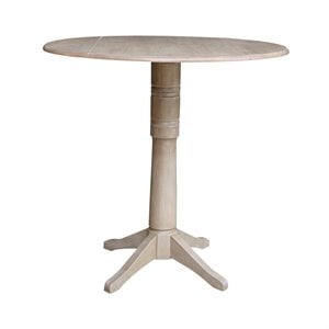 International Concepts 42&quot Round Dual Drop Leaf Pedestal Table - 42.3&quotH