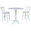 42 In Round Pedestal Bar Height Table with 2 Bar Height Stools