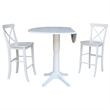 42 In Round Pedestal Bar Height Table with 2 Bar Height Stools