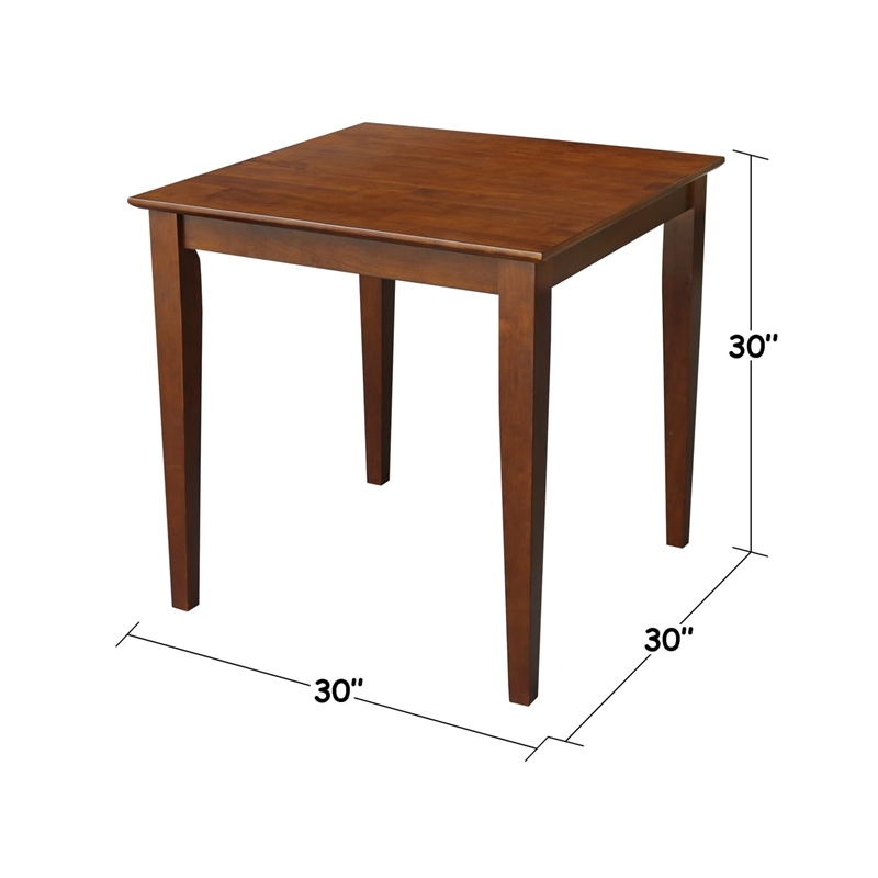 International Concepts 30x30 Dining Table with 2 Chairs in Espresso