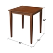 30x30 Counter Height Dining Table with 2 Counter Height Stools in Espresso