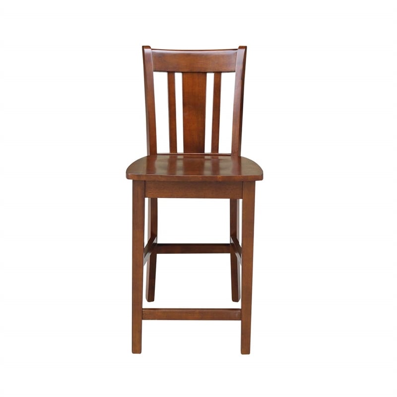 30x30 Counter Height Dining Table with 2 Counter Height Stools in Espresso