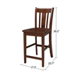 30x30 Counter Height Dining Table with 2 Counter Height Stools in Espresso