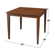 International Concepts 36x36 Dining Table with 2 Chairs in Espresso
