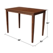 30x48 Counter Height Dining Table with 4 Counter Height Stools in Espresso