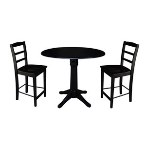 42&quot Round Pedestal Gathering Height Table with 2 Counter Height Stools